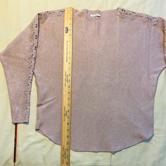 Vince Milano Jersey Ladies M Pink with sparkle pattern down sleeves - Picture 8 of 9